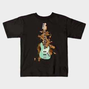 J-style Bass Guitar Surf Green Color Kids T-Shirt